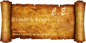 Czibók Ervin névjegykártya