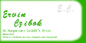 ervin czibok business card